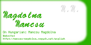 magdolna mancsu business card
